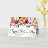 Wasserfarben Fall Blumengarland Muttertag glücklic Karte (Gelbe Blume)