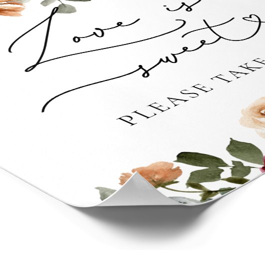 Wasserfarben Fall Blütenflora Liebe ist Sweet Nehm Poster (Ecke)
