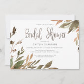 Wasserfarben Fall Grüne Bridal Dusche Einladung (Vorderseite)