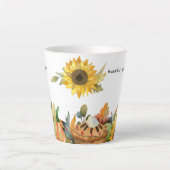 Wasserfarben Fall Sonnenblumen Pumpkin Pie Persona Milchtasse (Vorderseite)