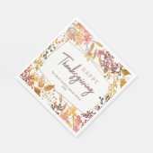 Wasserfarben fallen floral glücklich dankend Name Serviette (Ecke)