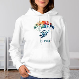 Wasserfarben Farbige Fallschirmspringer-Ikone Pers Hoodie