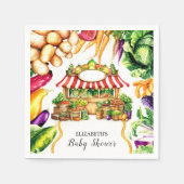 Wasserfarben-Farmer-Markt Baby-Dusche Serviette (Vorderseite)