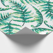 Wasserfarben Farne botanisches Muster Geschenkpapier (Ecke)