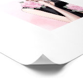 Wasserfarben Fashionistas Schwarz und Rosa Elegant Poster (Ecke)