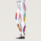 Wasserfarben Federn: Schöne Sammlung Vintag. Leggings (Links)