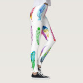 Wasserfarben Federn: Schöne Sammlung Vintag. Leggings (Rechts)