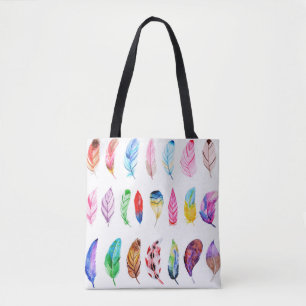 Wasserfarben Federn: Schöne Sammlung Vintag. Tasche