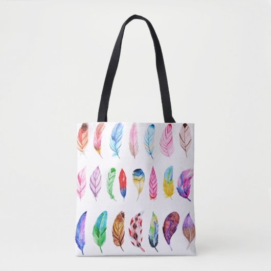 Wasserfarben Federn: Schöne Sammlung Vintag. Tasche (Vorderseite)