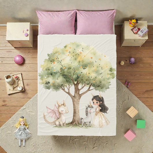Wasserfarben-Fee-Prinzessin Whimsical Fleecedecke