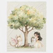 Wasserfarben-Fee-Prinzessin Whimsical Fleecedecke (Vorderseite)