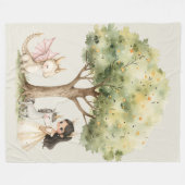 Wasserfarben-Fee-Prinzessin Whimsical Fleecedecke (Vorderseite (Horizontal))