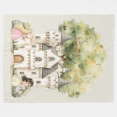 Wasserfarben-Fee-Prinzessin Whimsical Fleecedecke (Vorderseite (Horizontal))