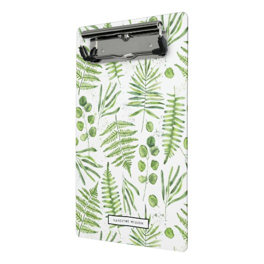 Wasserfarben-Fernen und Eukalyptus-Muster Mini Klemmbrett (Gewinkelt2)