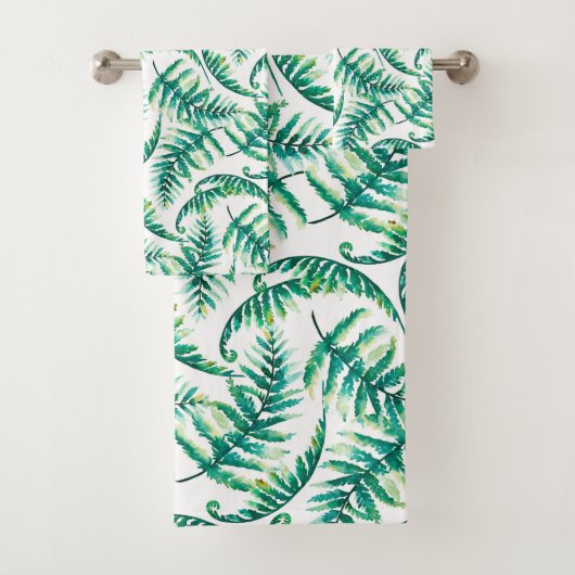 Wasserfarben Ferns Muster Badhandtuch Set (Insitu)
