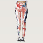 Wasserfarben-Feuerwerk 4. Juli Leggings (Vorderseite)