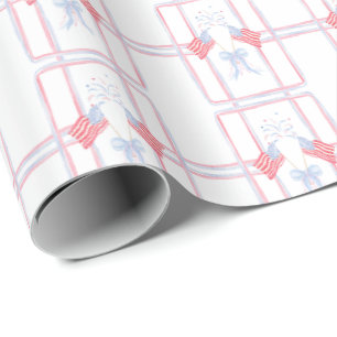 Wasserfarben Feuerwerk zum 4. Juli Geschenkpapier