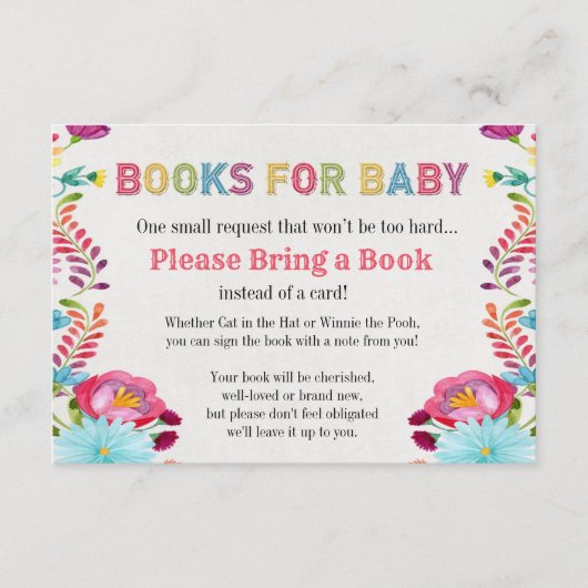 Wasserfarben-Fiesta Mexican Books for Baby Card Begleitkarte (Vorderseite)