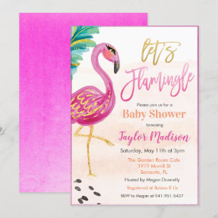 Wasserfarben-Flamingo-Baby-Shower-Einladung Einladung