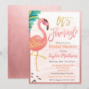Wasserfarben-Flamingo-Einladung zur Brautparty Einladung