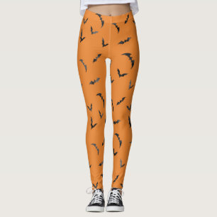 Wasserfarben-Fledermäuse Halloween Leggings