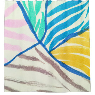 Wasserfarben-Flickwerk: schmutziger Malstil. Duschvorhang