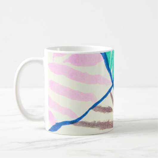 Wasserfarben-Flickwerk: schmutziger Malstil. Kaffeetasse (Links)