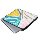 Wasserfarben-Flickwerk: schmutziger Malstil. Laptopschutzhülle (Vorne Knopf)