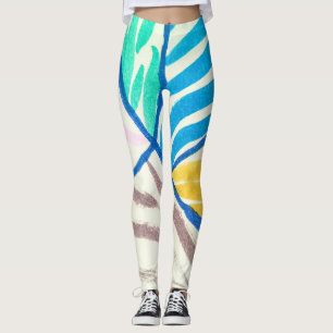 Wasserfarben-Flickwerk: schmutziger Malstil. Leggings