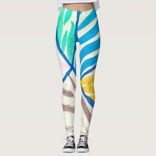 Wasserfarben-Flickwerk: schmutziger Malstil. Leggings (Vorderseite)