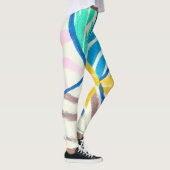 Wasserfarben-Flickwerk: schmutziger Malstil. Leggings (Rechts)