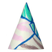 Wasserfarben-Flickwerk: schmutziger Malstil. Partyhütchen (Links)