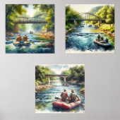 Wasserfarben-Float-Trip / Rafting Print-Set Bilderwand Sets (Vorderseite)