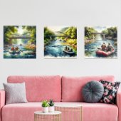 Wasserfarben-Float-Trip / Rafting Print-Set Bilderwand Sets (Wohnzimmer)