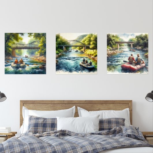 Wasserfarben-Float-Trip / Rafting Print-Set Bilderwand Sets (Schlafzimmer)