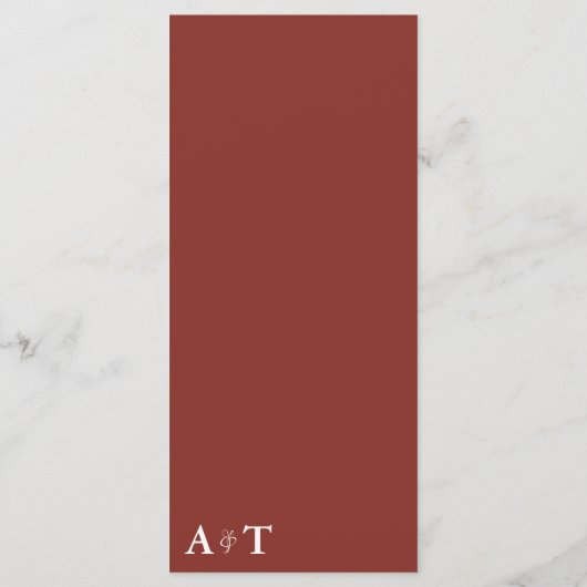 Wasserfarben Flora Rustikaler Fall Warme Herbsthoc Menükarte (Rückseite)