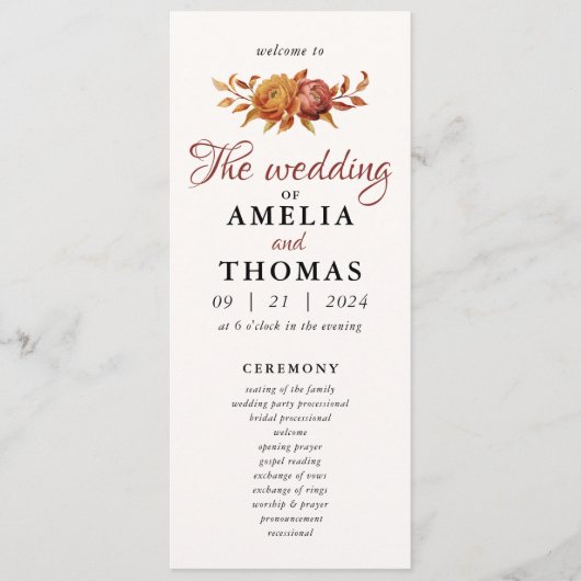 Wasserfarben Flora Rustikaler Fall Warme Herbsthoc Programm (Vorderseite)