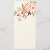 Wasserfarben Floral Boho Romantische Moderne Hochz Menükarte (Rückseite)