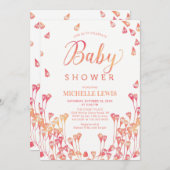 Wasserfarben Floral Fall Girl Kinderdusche Einladu Einladung (Vorne/Hinten)