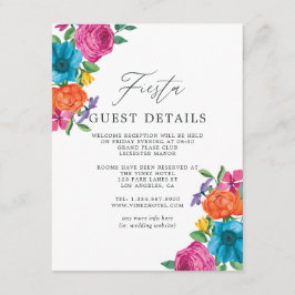 Wasserfarben Floral Fiesta Wedding Guest Details Begleitkarte