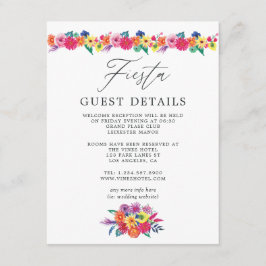 Wasserfarben Floral Fiesta Wedding Guest Details Begleitkarte