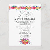 Wasserfarben Floral Fiesta Wedding Guest Details Begleitkarte (Vorderseite)