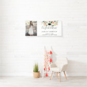 Wasserfarben Floral Girl Abschluss Banner W/ Foto (Insitu)