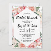 Wasserfarben Floral Hexagon Bridal Brunch Dusche Einladung (Vorderseite)