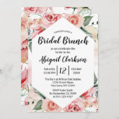 Wasserfarben Floral Hexagon Bridal Brunch Dusche Einladung (Vorne/Hinten)