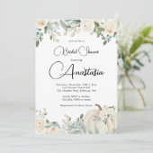 Wasserfarben Floral Pumpkin Fall Brautparty Einladung (Stehend Vorderseite)