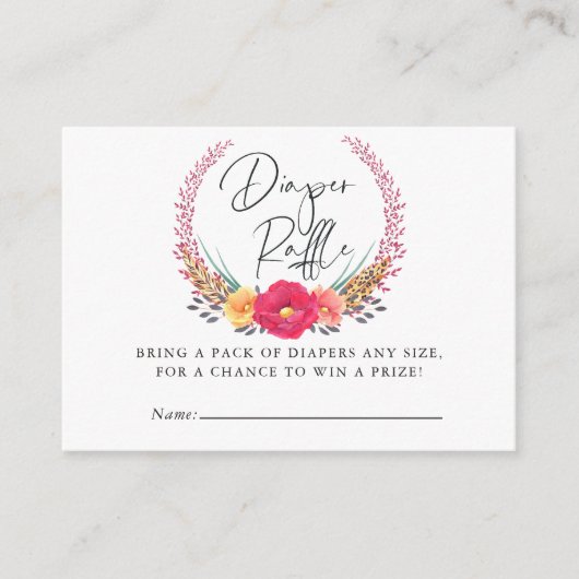 Wasserfarben Floral Safari Kinderdusche Windelwind Begleitkarte (Vorderseite)