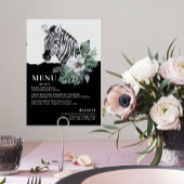 Wasserfarben Floral Wild Zebra Safari Wedding Menu