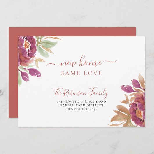 Wasserfarben floriert moderne elegante Bewegung Ankündigung (Vorne/Hinten)