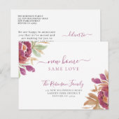 Wasserfarben floriert moderne elegante Bewegung Ankündigungspostkarte (Vorne/Hinten)